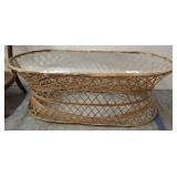 GLASS TOP OVAL COFFEE TABLE