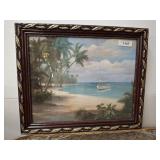 FRAMED TROPICAL SAIL BOAT PRINT