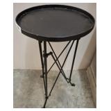 METAL FOOTED ACCENT TABLE