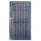 WROUGHT IRON LOCKING DOOR WITH FRAME 39X81
