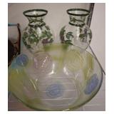 FLORAL VASE AND BOWL SET