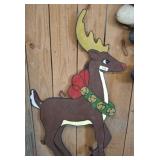 WOODEN REINDEER YARD ART