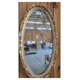 OVAL GOLD FRAMED MIRROR