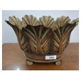 DECORATIVE FOOTED METAL CENTERPIECE 16X11