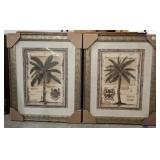 PAIR OF FRAMED AND MATTED PALM PRINTS 27X32