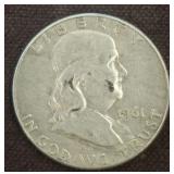 1961 FRANKLIN SILVER HALF DOLLAR