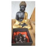 HINDUE STATUE AND ELEPHANT FIGURINE