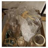 JARS, VASES, ASSORTED GLASS