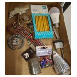 PENCILS, PLAQUES, MASTER LOCK, MISC