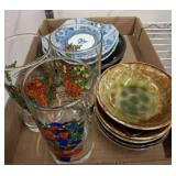 3 TWELVE DAYS GLASSES, DECORATIVE PLATES, MISC
