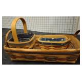2 PC MATCHING LONGABERGER BASKETS