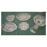 GROUP OF BRESS GLASS, MISC SERVING PCS