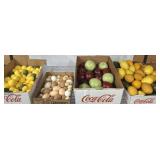 GROUP OF ASSORTED FAUX FRUIT, EGGS, MISC DCOR