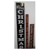 3 PC CHRISTMAS WOODEN SIGNS 9X60 LARGEST
