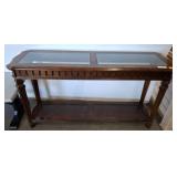 BEVELED GLASS TOP SOFA TABLE