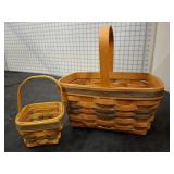 2 PC MATCHING LONGABERGER BASKETS