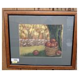 SIGNED C REESE APPLE PRINT 23X19