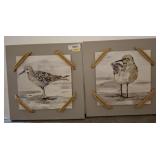 PAIR OF SHORE BIRD PRINTS17X17