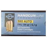 HANDGUN LINE AMMO 380ACP 50 ROUNDS