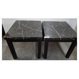 PAIR OF FAUX MARBLE END TABLES 20X22X21