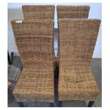 WICKER WOVEN 4 PC CHAIRS