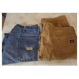 DICKIES 38/32, WRANGLER JEANS 38/32