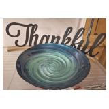 ART GLASS CENTER PIECE AND THANKFULL