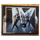 FRAMED MIRRORED JAZZ SCENE LARGE PRINT 60X48