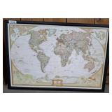 FRAMED NATIONAL GEOGRAPHIC WORLD PRINT