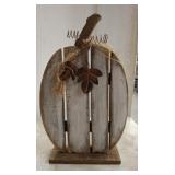 24IN WOODEN PUMPKIN DCOR