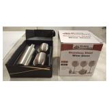 STAINLESS WINE GLASSES, STAINLESS BAR SET