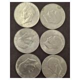 6 ASSORTED DATE EISENHOWER DOLLARS
