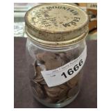 JAR OF WHEAT PENNIES