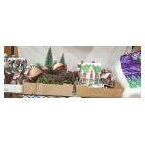 GROUP OF CHRISTMAS DCOR, VILLAGE DCOR