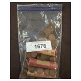 3 ROLLS AND LOOSE WHET PENNIES