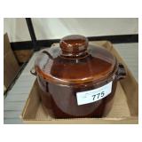 GLAZED CERAMIC WEST BEND COVERED JAR