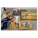 ZEBRA PLAQUE, TRUMP BOOKS, VALVOLINE STUFFED MAN