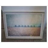 LIFEGUARD SCENE ON BOARD FRAMED 44X30