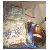 PLASTIC, PAPER PLATES, BAGS, MISC PARTY SUPPLIES