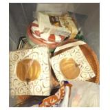 BOX OF CUPS AND DCOR, NAPKINS, MISC