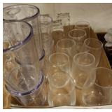 ASSORTED PLASTIC AND GLASS TUMBLERS