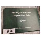 1921 MORGAN SILVER DOLLAR W/ STAMP COLLECTION