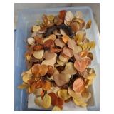 PLASTIC TOTE OF FALL DECOR