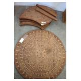 SOUTH AMERICAN STYLE ROUND TABLE WITH DECORATIVE L