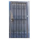 WROUGHT IRON LOCKING DOOR WITH FRAME 39X81
