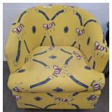 UPHOLSTERED ARM CHAIR SWIVEL, WITH SLIP COVER