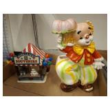 LEMAX SOUVENIR STAND, CERAMIC CLOWN PLANTER