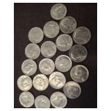 20 ASSORTED KENNEDY HALF DOLLARS
