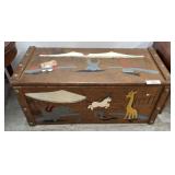PAINTED CIRCUS KIDS TOY CHEST