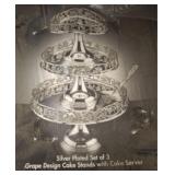 GODINGER SILVER PLATED CAKE DISPLAY STANDS